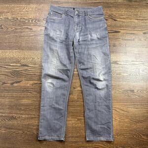 PrAna Bridger Jeans Mens 35x32 Gray Charcoal Wash Slim Fit Straight Denim Pants